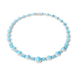 925 Silver Gold-Plated Blue Pine Necklace with High-Carbon Diamonds – Elegant & Unique Design
